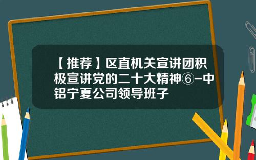 【推荐】区直机关宣讲团积极宣讲党的二十大精神⑥-中铝宁夏公司领导班子