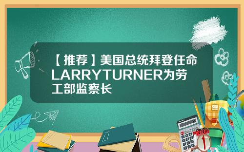 【推荐】美国总统拜登任命LARRYTURNER为劳工部监察长
