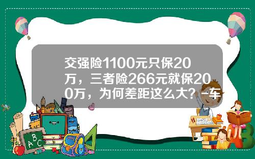 交强险1100元只保20万，三者险266元就保200万，为何差距这么大？-车险三者100万多少钱【新闻】.