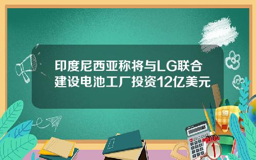 印度尼西亚称将与LG联合建设电池工厂投资12亿美元