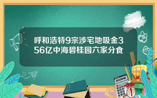 呼和浩特9宗涉宅地吸金356亿中海碧桂园六家分食