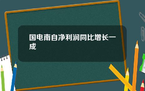 国电南自净利润同比增长一成