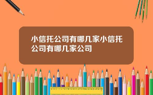 小信托公司有哪几家小信托公司有哪几家公司
