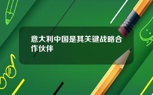 意大利中国是其关键战略合作伙伴