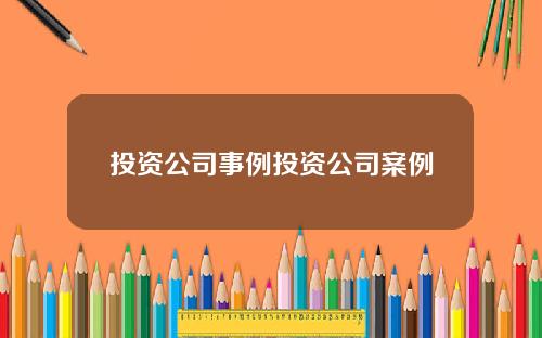 投资公司事例投资公司案例