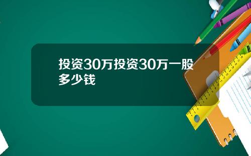 投资30万投资30万一股多少钱