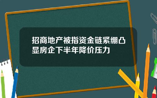 招商地产被指资金链紧绷凸显房企下半年降价压力