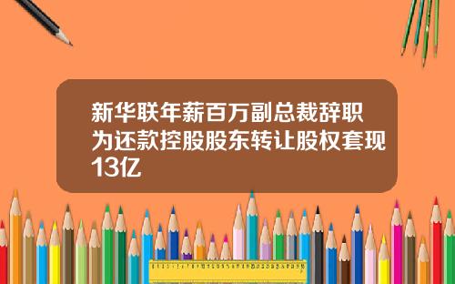 新华联年薪百万副总裁辞职为还款控股股东转让股权套现13亿