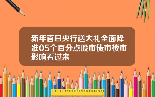 新年首日央行送大礼全面降准05个百分点股市债市楼市影响看过来