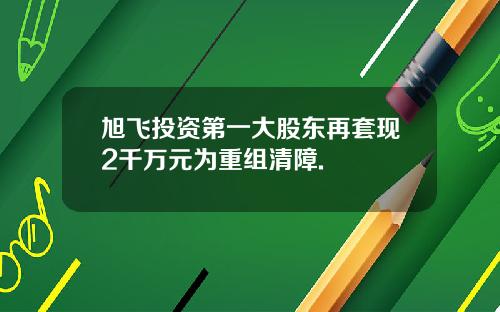 旭飞投资第一大股东再套现2千万元为重组清障.