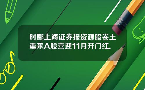 时娜上海证券报资源股卷土重来A股喜迎11月开门红.