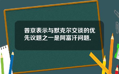 普京表示与默克尔交谈的优先议题之一是阿富汗问题.