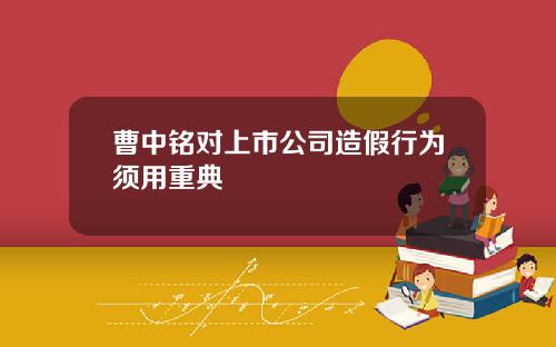 曹中铭对上市公司造假行为须用重典