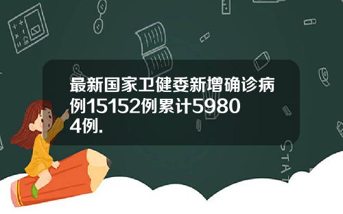 最新国家卫健委新增确诊病例15152例累计59804例.
