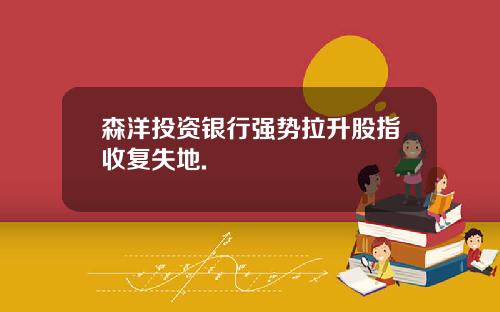 森洋投资银行强势拉升股指收复失地.