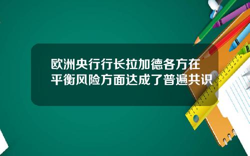 欧洲央行行长拉加德各方在平衡风险方面达成了普遍共识