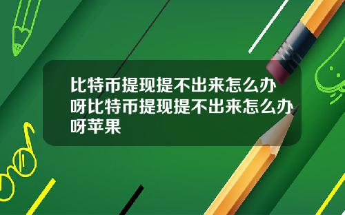比特币提现提不出来怎么办呀比特币提现提不出来怎么办呀苹果