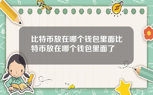 比特币放在哪个钱包里面比特币放在哪个钱包里面了