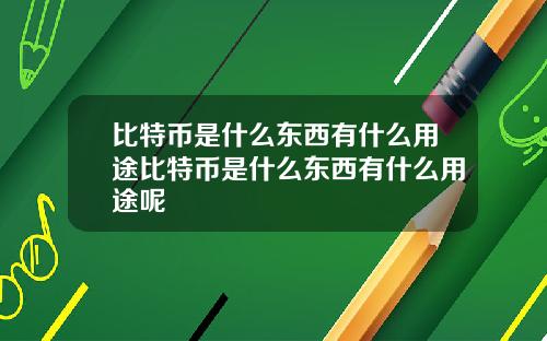 比特币是什么东西有什么用途比特币是什么东西有什么用途呢