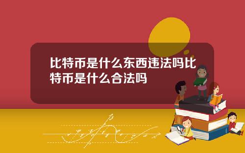 比特币是什么东西违法吗比特币是什么合法吗