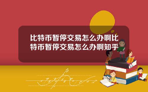 比特币暂停交易怎么办啊比特币暂停交易怎么办啊知乎