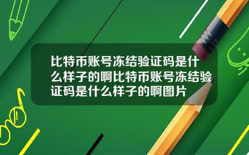 比特币账号冻结验证码是什么样子的啊比特币账号冻结验证码是什么样子的啊图片