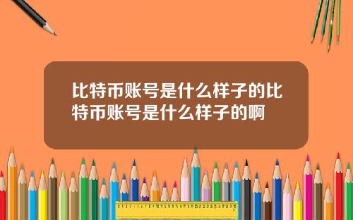 比特币账号是什么样子的比特币账号是什么样子的啊