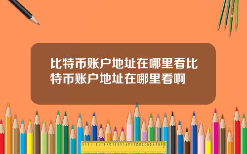 比特币账户地址在哪里看比特币账户地址在哪里看啊