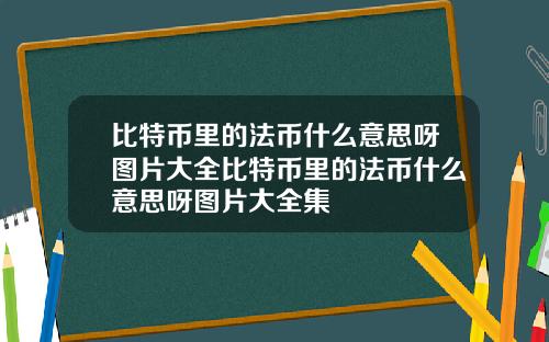 比特币里的法币什么意思呀图片大全比特币里的法币什么意思呀图片大全集