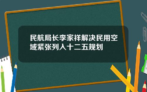 民航局长李家祥解决民用空域紧张列入十二五规划