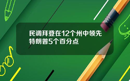 民调拜登在12个州中领先特朗普5个百分点