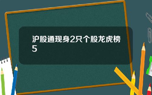 沪股通现身2只个股龙虎榜5
