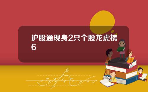 沪股通现身2只个股龙虎榜6