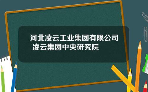 河北凌云工业集团有限公司 凌云集团中央研究院