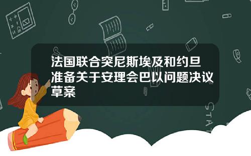 法国联合突尼斯埃及和约旦准备关于安理会巴以问题决议草案
