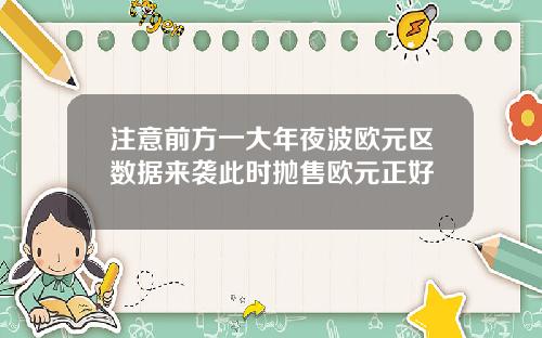 注意前方一大年夜波欧元区数据来袭此时抛售欧元正好