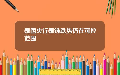 泰国央行泰铢跌势仍在可控范围