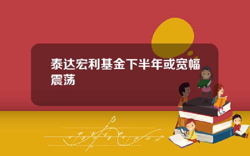 泰达宏利基金下半年或宽幅震荡