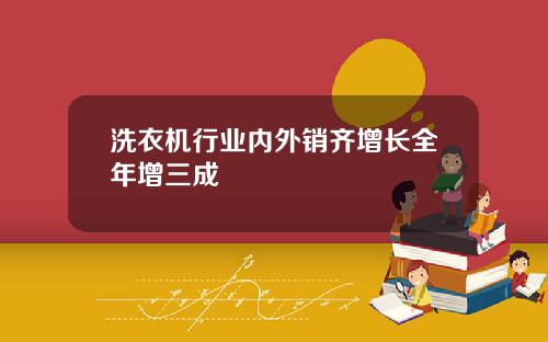 洗衣机行业内外销齐增长全年增三成