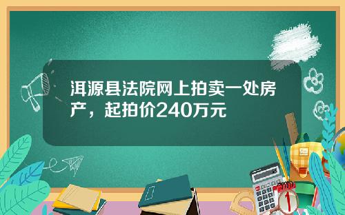 洱源县法院网上拍卖一处房产，起拍价240万元