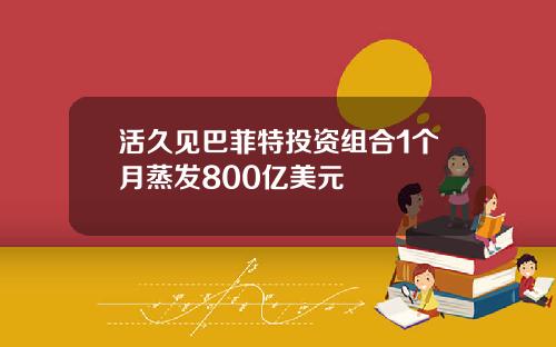 活久见巴菲特投资组合1个月蒸发800亿美元