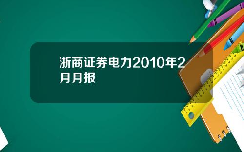 浙商证券电力2010年2月月报