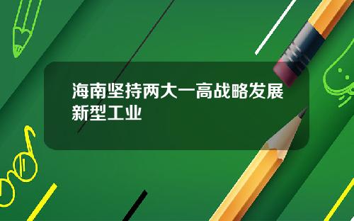 海南坚持两大一高战略发展新型工业