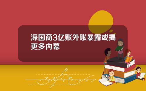 深国商3亿账外账暴露或揭更多内幕