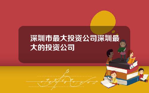 深圳市最大投资公司深圳最大的投资公司