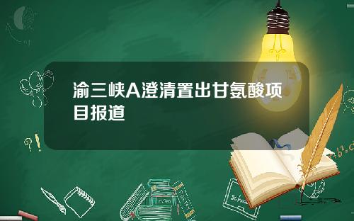 渝三峡A澄清置出甘氨酸项目报道