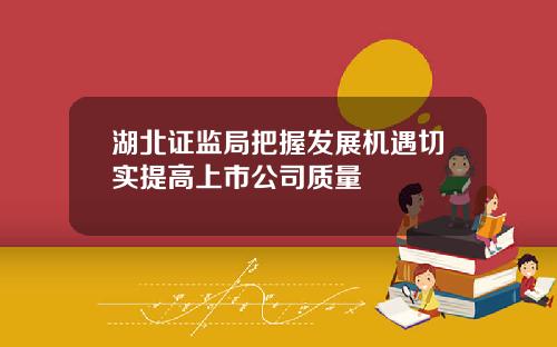 湖北证监局把握发展机遇切实提高上市公司质量