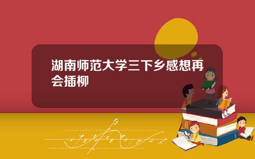 湖南师范大学三下乡感想再会插柳