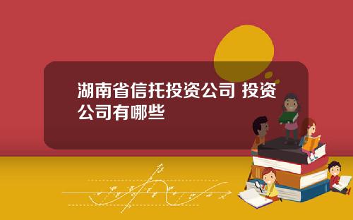 湖南省信托投资公司 投资公司有哪些