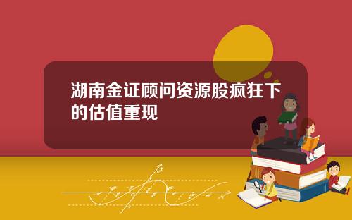 湖南金证顾问资源股疯狂下的估值重现
